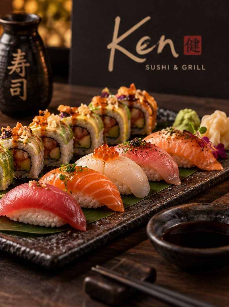 Bandeja de nigiri y uramaki